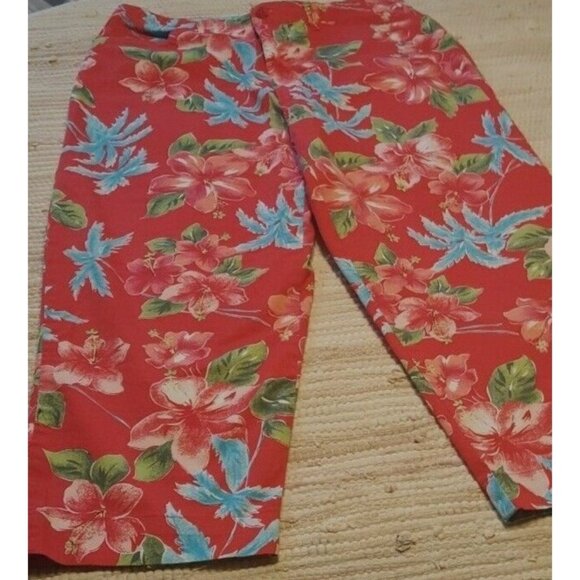 Erika Size 8 Sunny Floral Capris - Red Floral Straight Leg - Picture 4 of 5